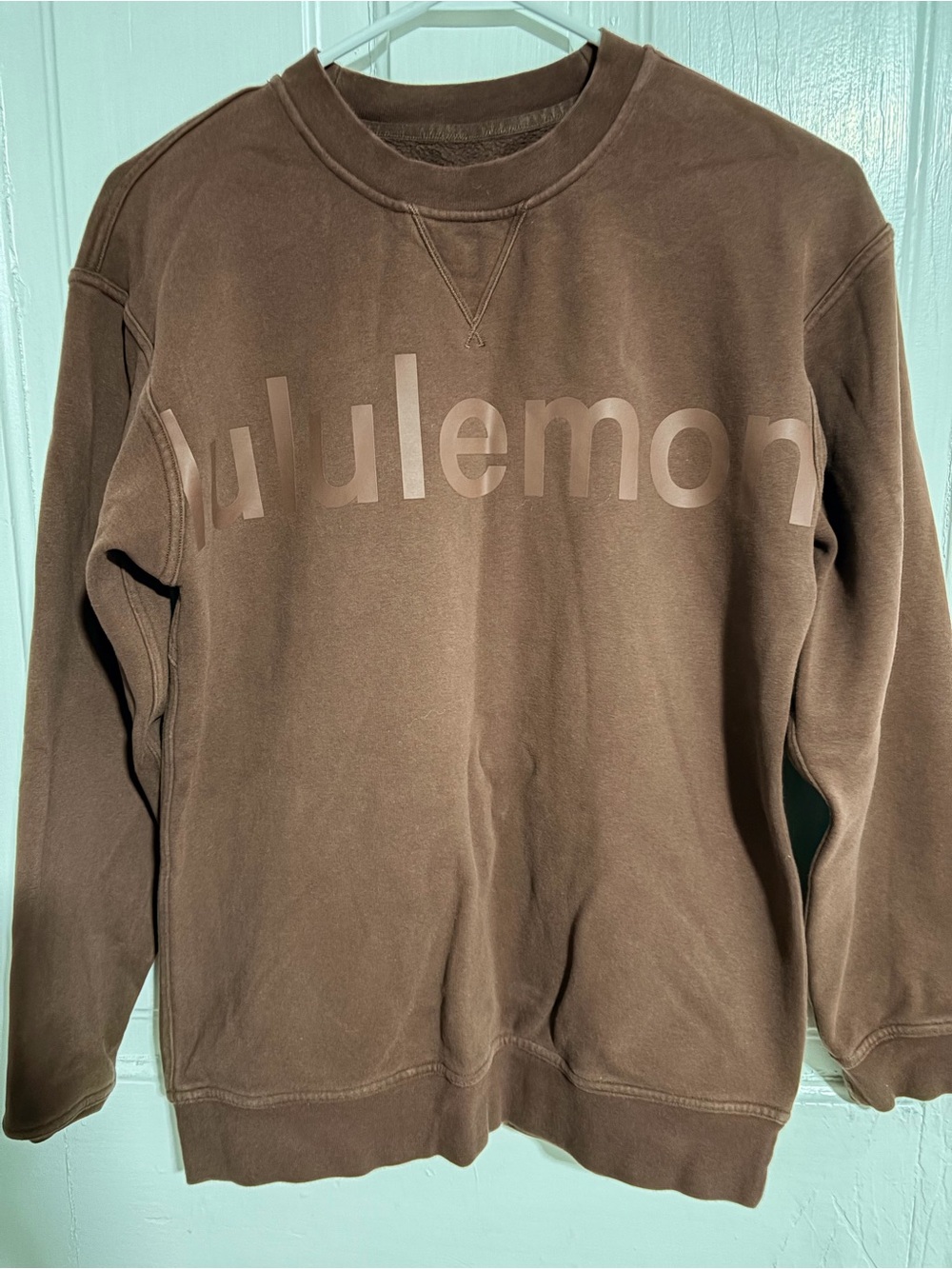lululemon athletica Brown Logo Crewneck Sweater